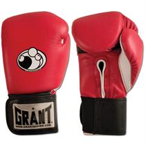 Red Leather Hook and Loop Gloves